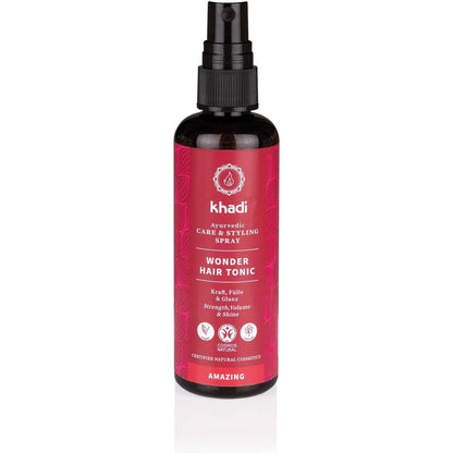 Khadi Wonder Hair Tonic front view bottle showcasing the international packaging.