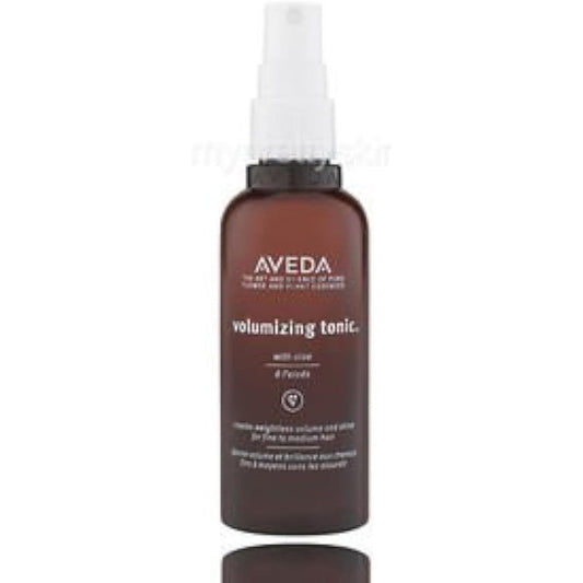 Aveda Volumizing Tonic front view of the 100ml brown spray bottle for fine hair volume