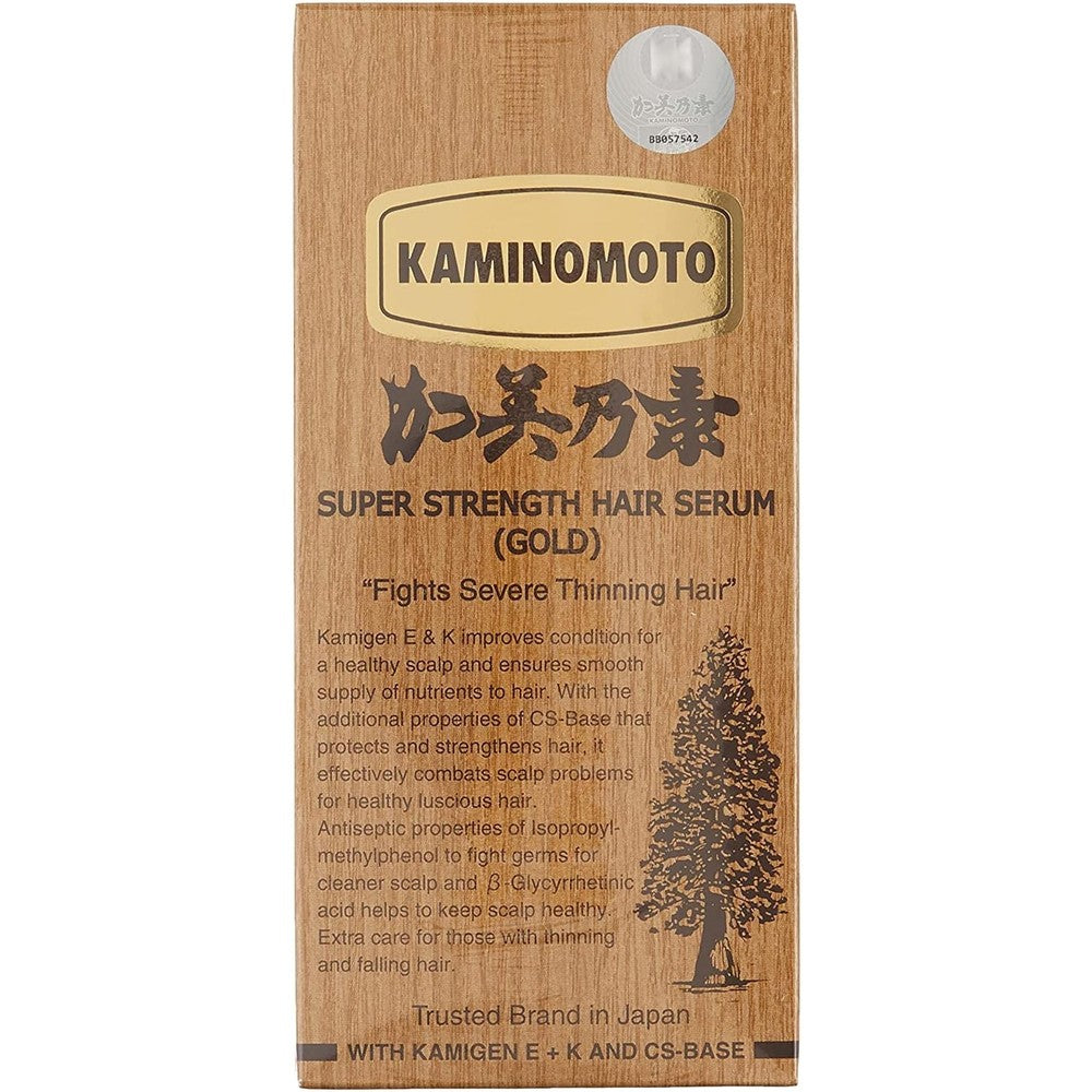 Kaminomoto Super Strength Hair Tonic Serum Gold 150ml bottle front view for hair regrowth treatment
