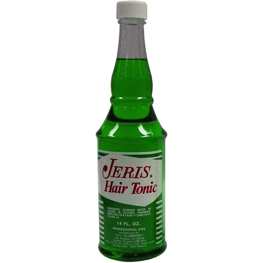 Jeris Clubman Hair Tonic 14 Ounce Pack of 2 front view showing classic barbershop styling liquid