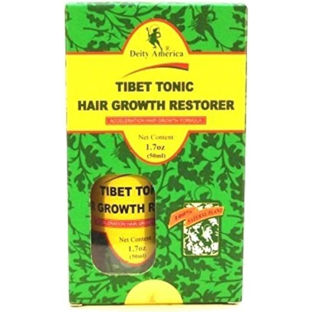 Deity America Tibet Tonic Hair Growth Restorer two pack front view showing the liquid bottles for follicle stimulation.