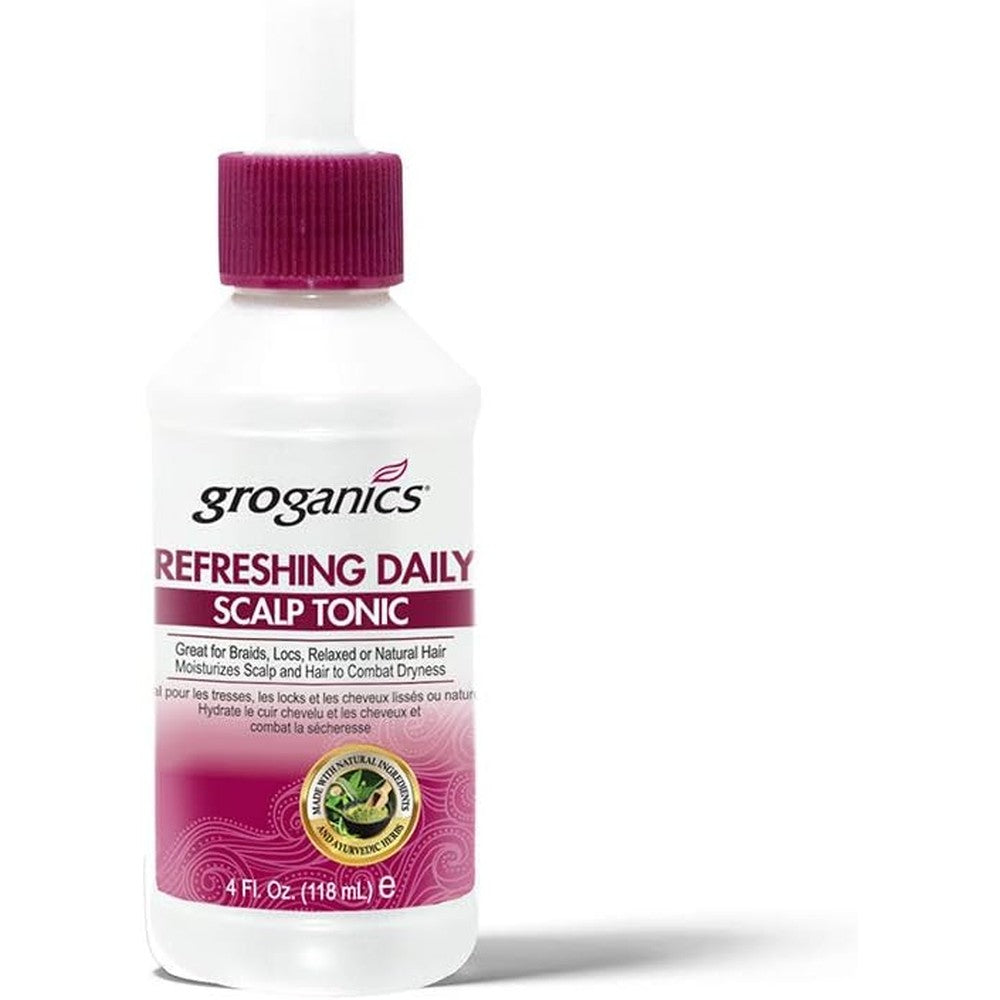 Groganics Refreshing Daily Scalp Tonic front view bottle for hair growth