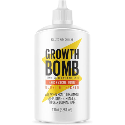 Growth Bomb Hair Rescue Tonic 100 Milliliters bottle front view for hair growth