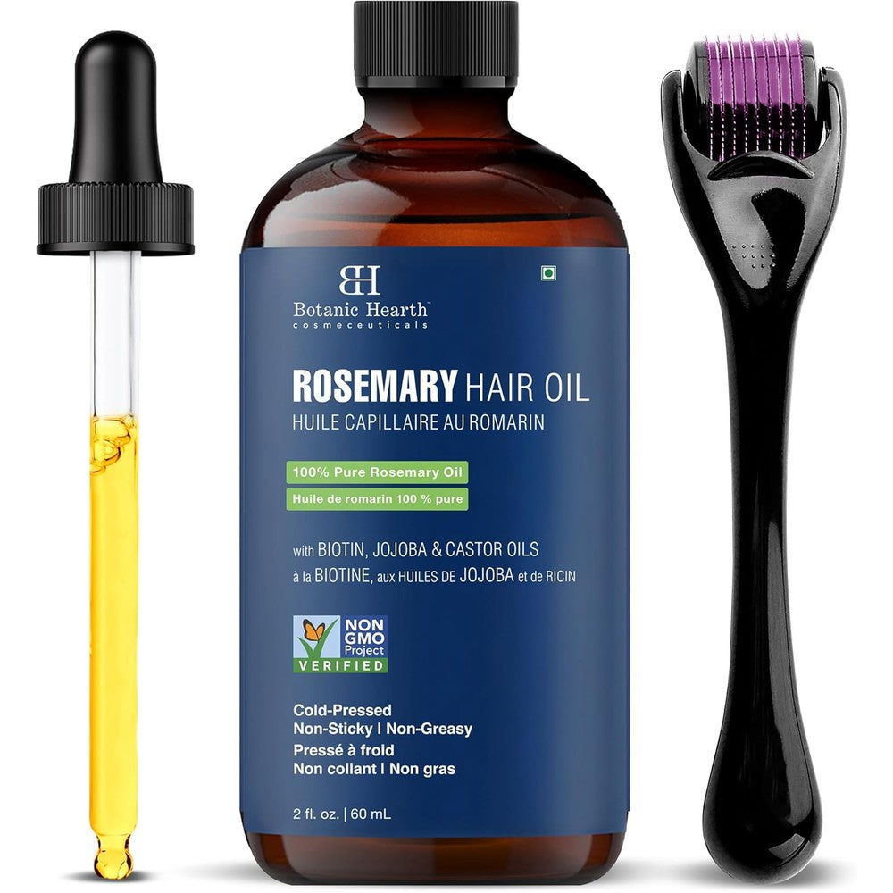 Botanic Hearth Rosemary Oil for Hair Growth front view bottle with dropper