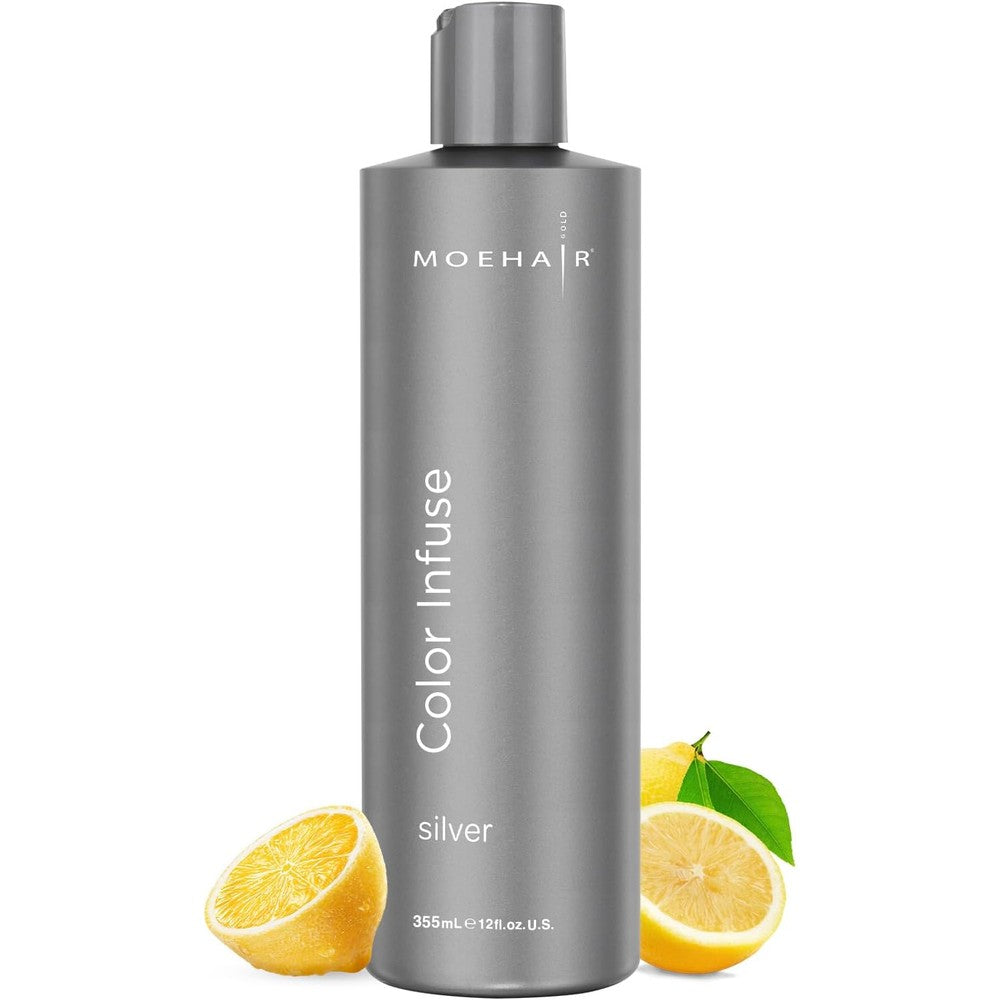 Moehair Color Infuse Silver bottle front view salon grade purple hair toner