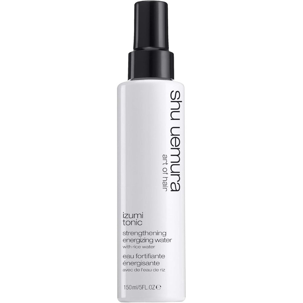 Shu Uemura Art of Hair Izumi Tonic Strengthening Rice Water Treatment front view bottle showcasing branding.