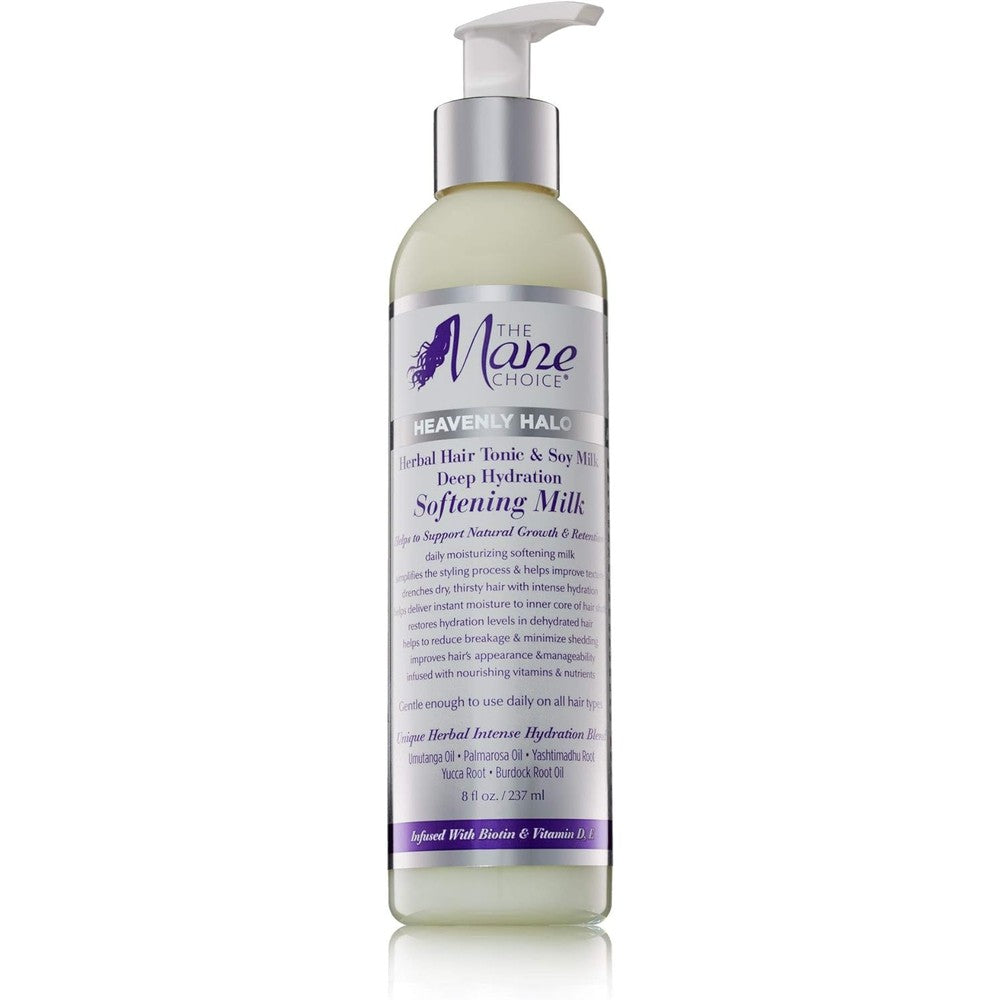 The Mane Choice Heavenly Halo Herbal Hair Tonic And Soy Milk bottle front view deep hydration hair milk