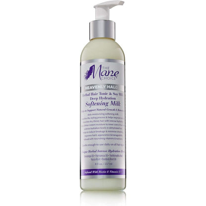 The Mane Choice Heavenly Halo Herbal Hair Tonic And Soy Milk bottle front view deep hydration hair milk