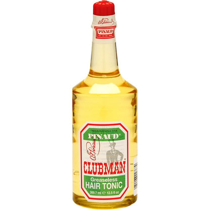 Clubman Pinaud Greaseless Hair Tonic front view bottle of men's scalp treatment