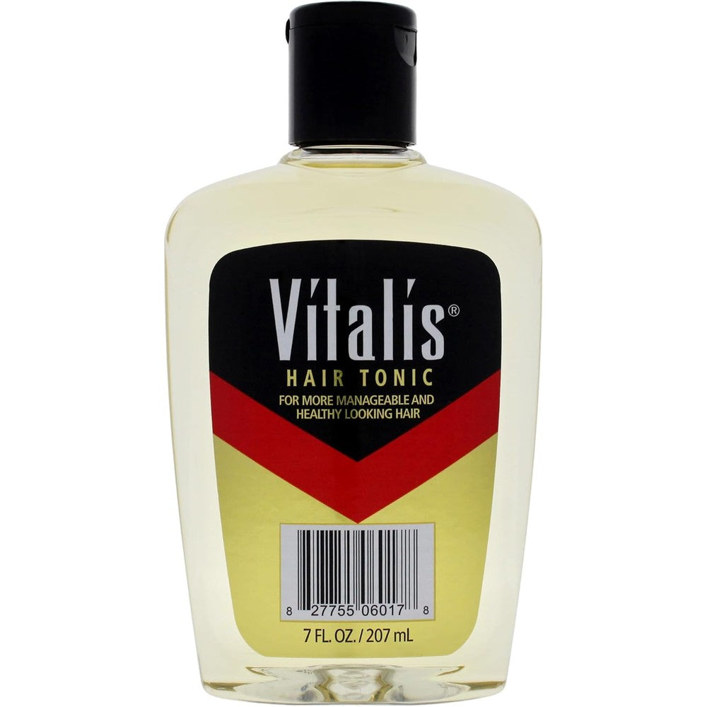 Vitalis Hair Tonic For Men 7 Ounce front bottle view for authentic grooming