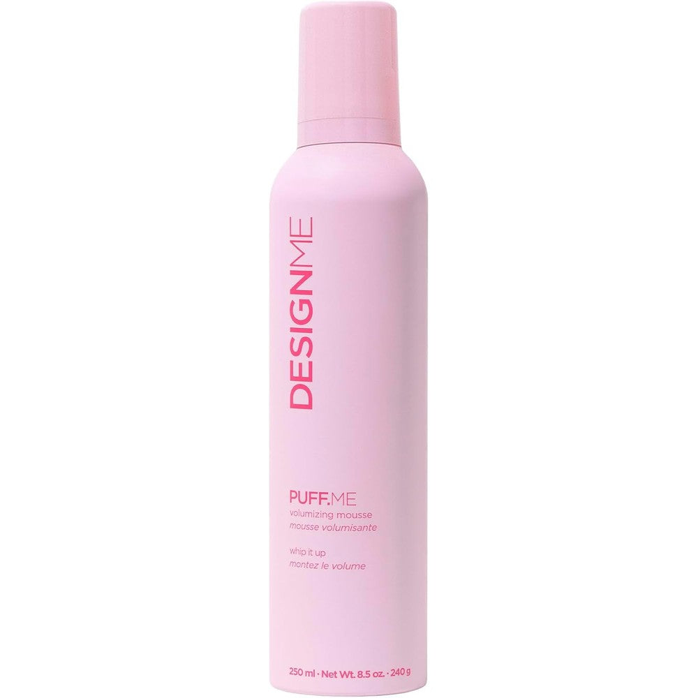 Design Me Puff Me Hair Volumizing Mousse front view packaging for weightless hair styling