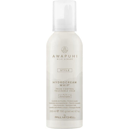 Paul Mitchell Awapuhi Wild Ginger HydroCream Whip Mousse front view premium hair volumizer