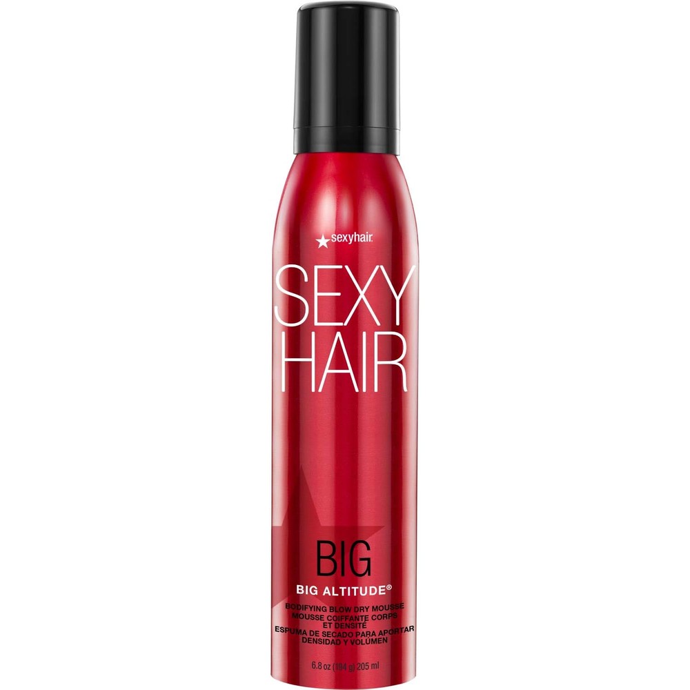 SexyHair Big Altitude Bodifying Blow Dry Mousse front view showcasing the iconic blue packaging.