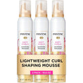 Pantene Pro Vitamin Curl Shaping Mousse front view three pack for curly hair styling
