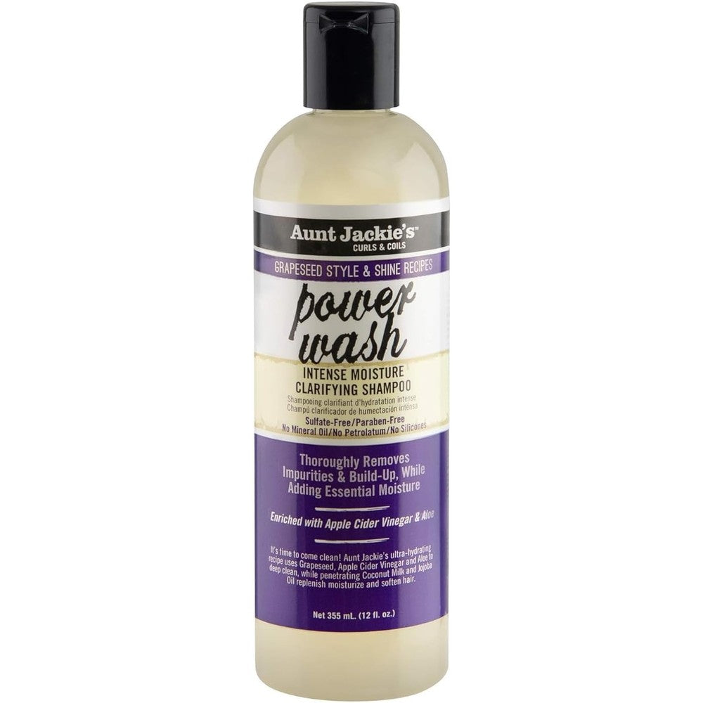Aunt Jackies Grapeseed Power Wash Clarifying Shampoo front view bottle