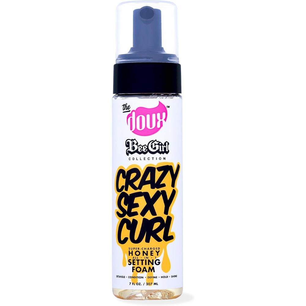The Doux CrazySexyCurl Honey Setting Foam front view premium curly hair styling product