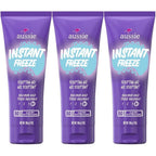 Aussie Instant Freeze Sculpting Hair Gel front view of triple pack bottles.