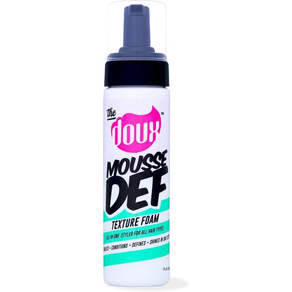 The Doux Mousse Def Texture Foam front view for curly hair