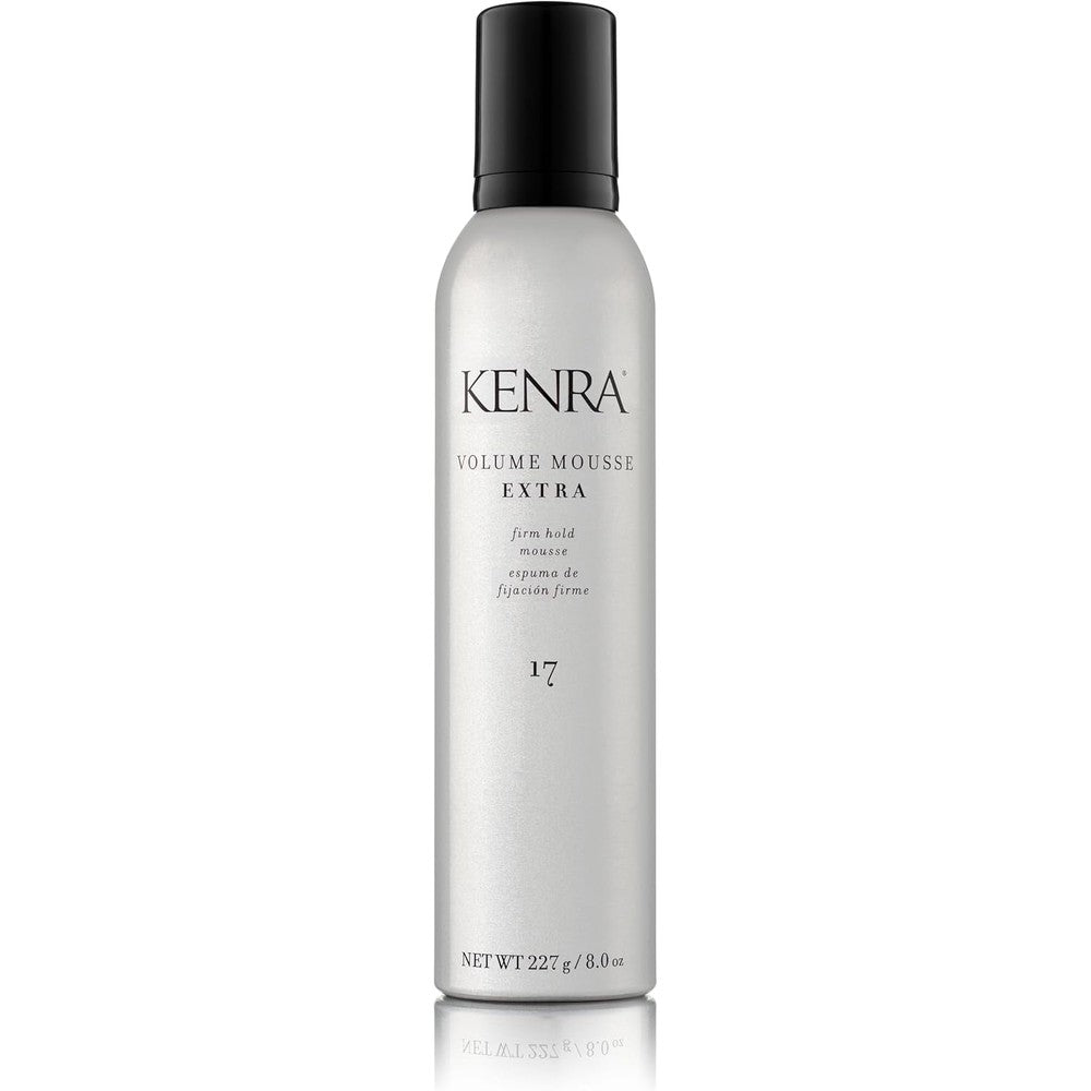 Kenra Volume Mousse Extra Seventeen eight ounce canister front view for firm hold hair styling