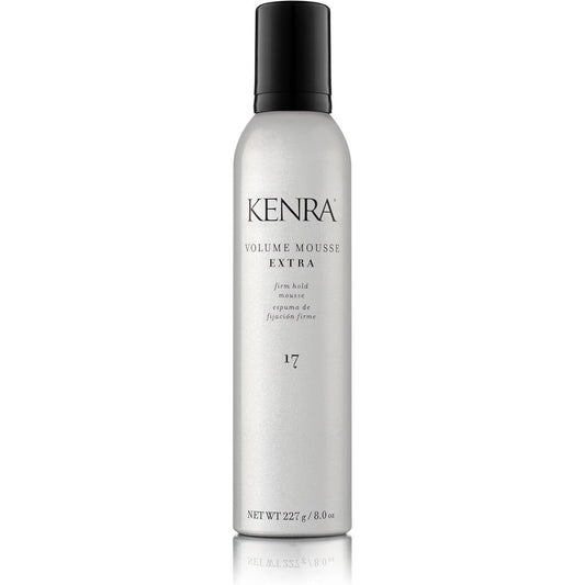 Kenra Volume Mousse Extra Seventeen eight ounce canister front view for firm hold hair styling