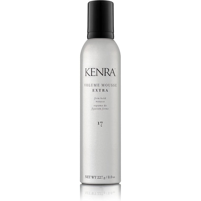 Kenra Volume Mousse Extra Seventeen eight ounce canister front view for firm hold hair styling