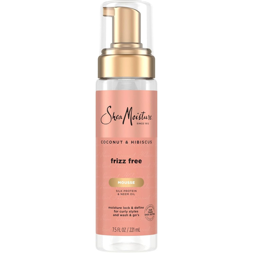 SheaMoisture Coconut and Hibiscus Frizz Free Curl Mousse front view packaging