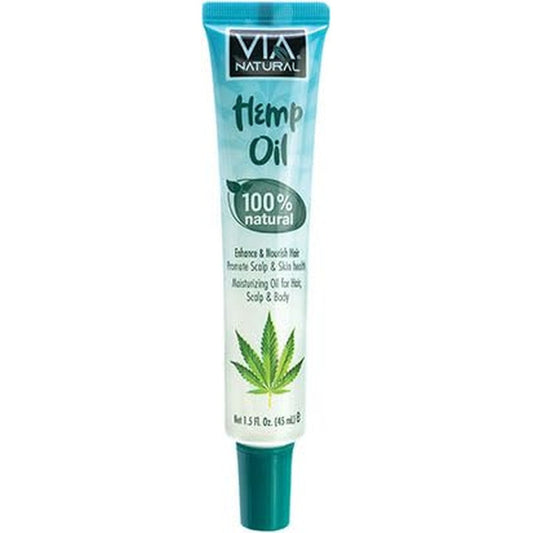Via Natural 100% Natural Hemp Oil Ultra Care Tube Oil front view for hair and scalp treatment