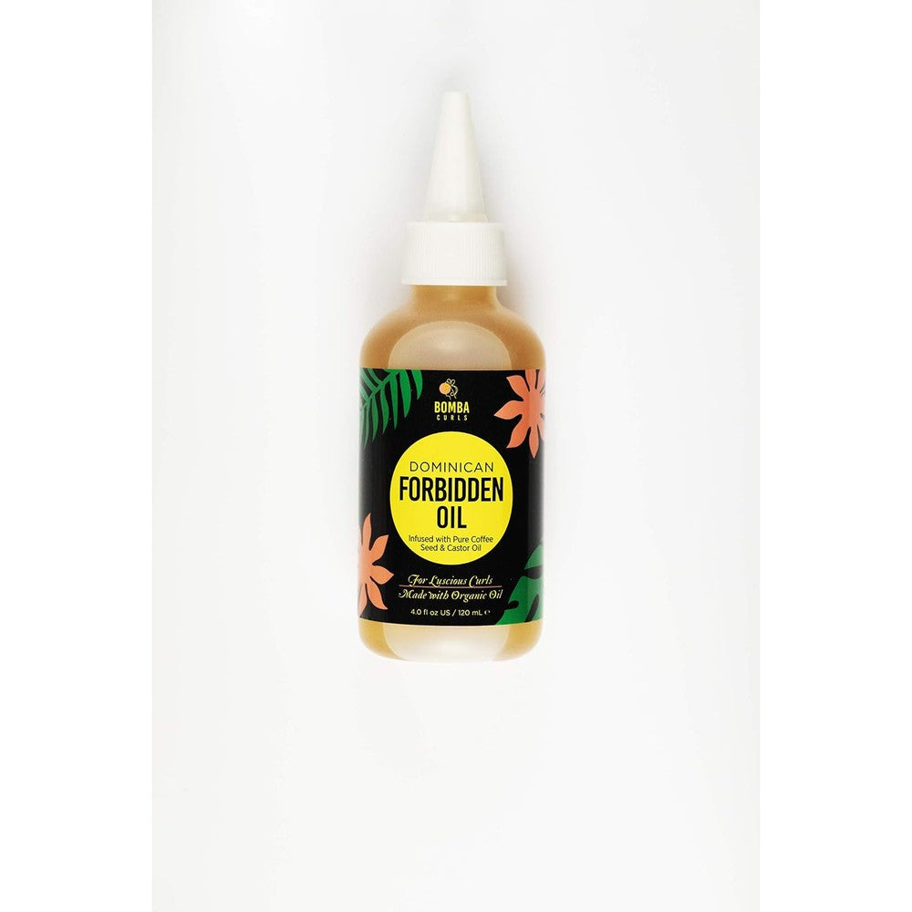 Bomba Curls Dominican Forbidden Hair Oil front view bottle for natural curly hair care.