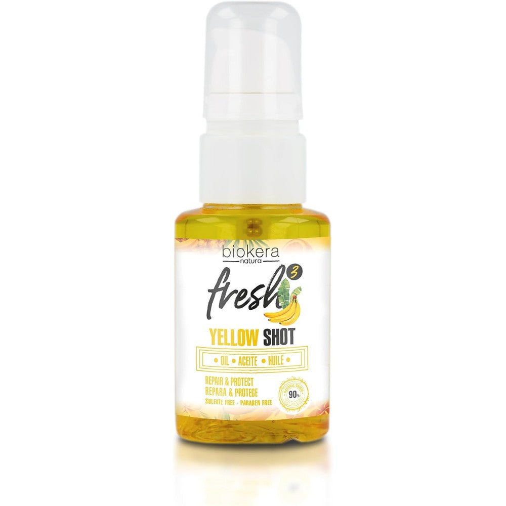 Salerm Biokera Natura Fresh Yellow Shot Oil front view packaging