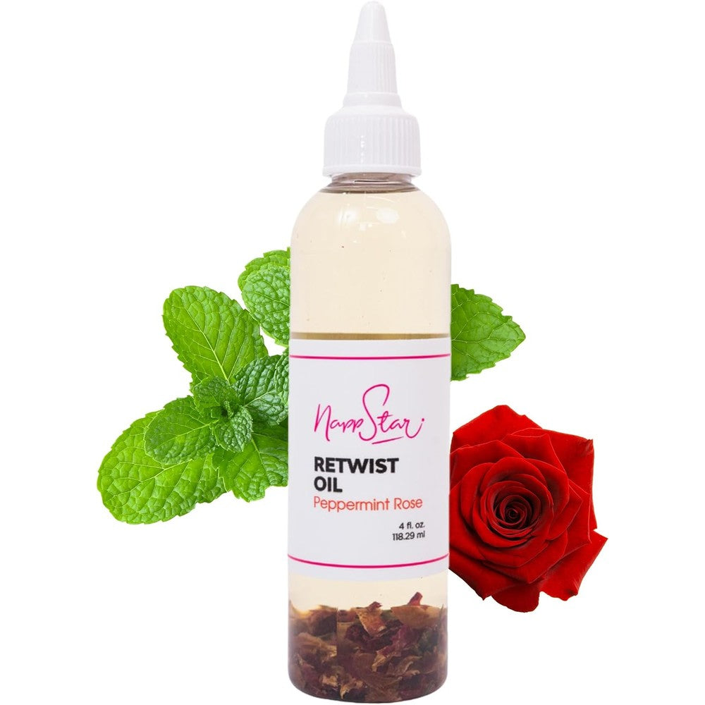 NappStar Retwist Oil front view showing the four fluid ounce bottle for dreadlock care.