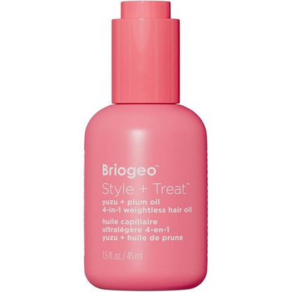 Briogeo Style and Treat Yuzu and Plum 4 in 1 Weightless Hair Oil front view bottle