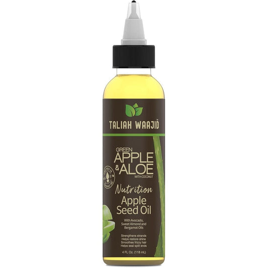 Taliah Waajid Green Apple and Aloe Nutrition Apple Seed Oil front view bottle with precise applicator tip