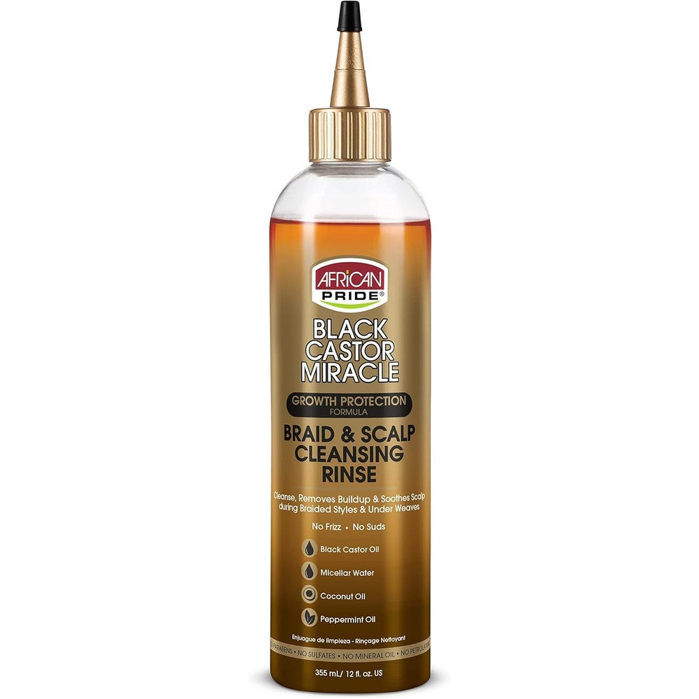 African Pride Black Castor Miracle Braid And Scalp Cleansing Rinse front view