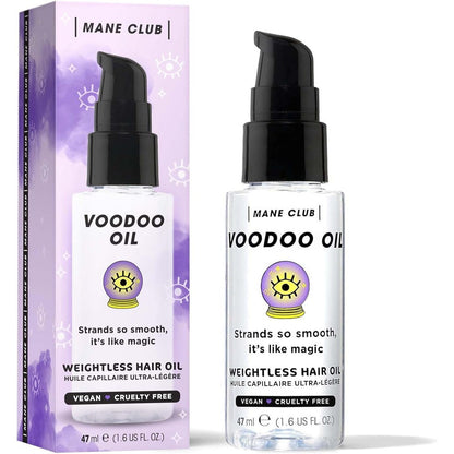 Mane Club Voodoo Oil Weightless Hair Oil front view of packaging featuring the crystal ball illustration.