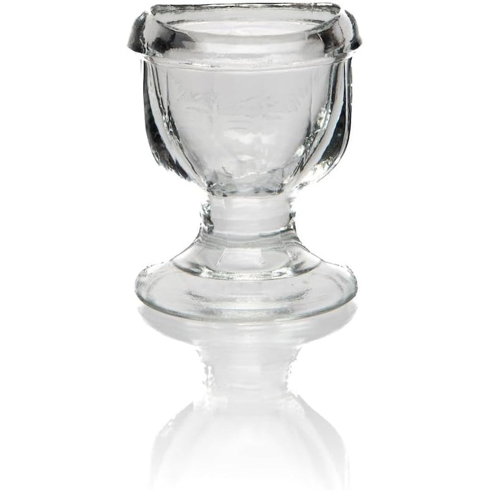 Paavani Ayurveda Glass Eye Wash Cup front view for eye cleansing ritual.