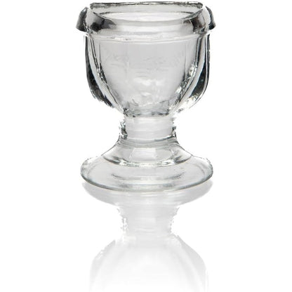 Paavani Ayurveda Glass Eye Wash Cup front view for eye cleansing ritual.