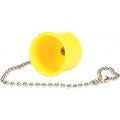 Bradley S53-310 eyewash dust cover assembly front view with beaded chain for industrial safety.