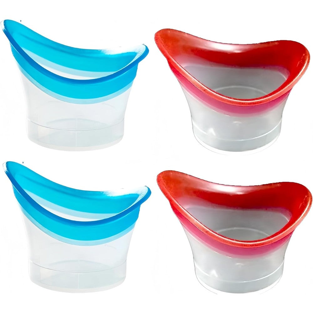 PAVNSO 4 Count Eye Wash Cup front view showing red and black silicone rims.