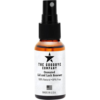 The Goodbye Company Ozonated Lid and Lash Renewer front view bottle for dry eye relief
