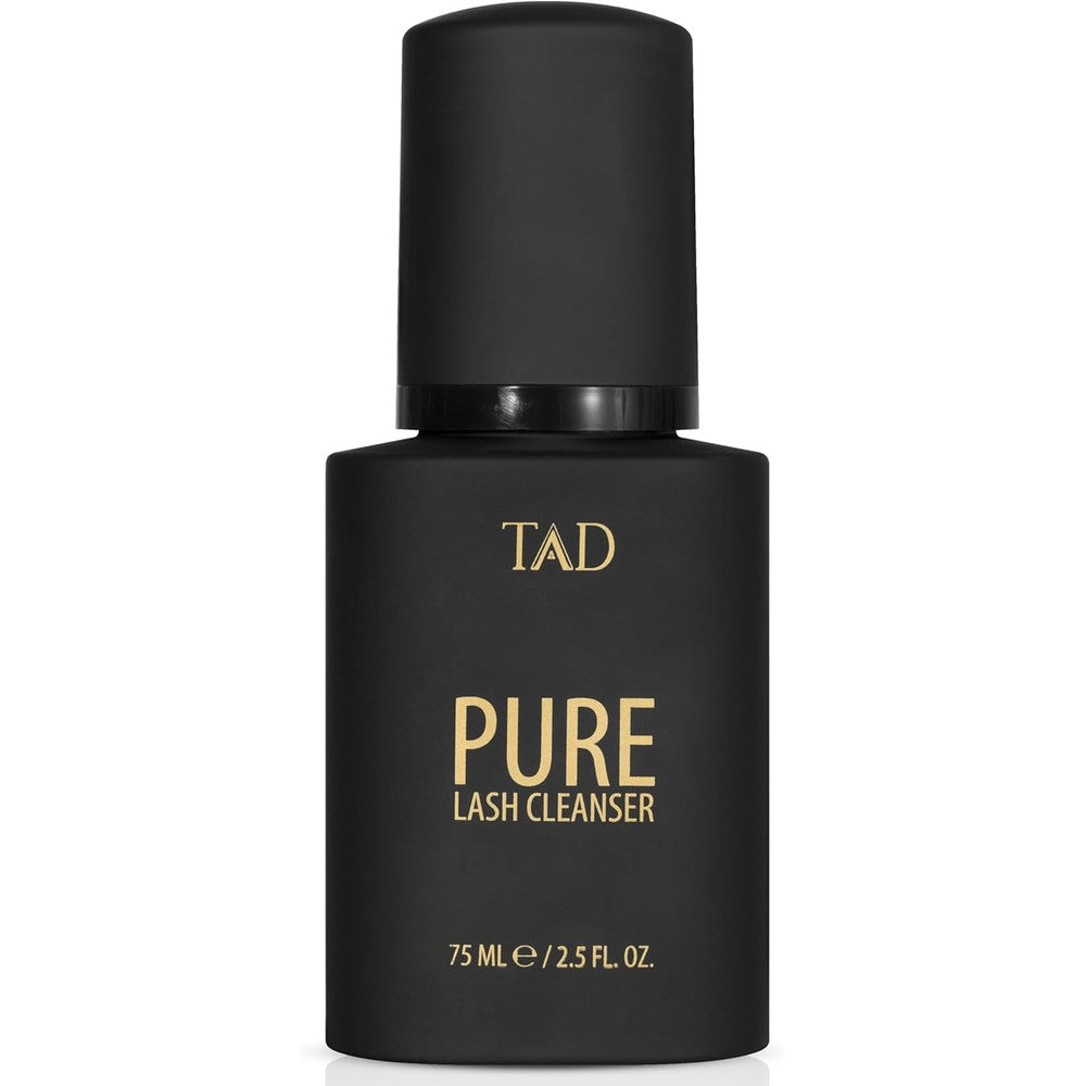 TAD Beauty Pure Lash Cleanser 75 mL bottle front view for DIY lash hygiene.