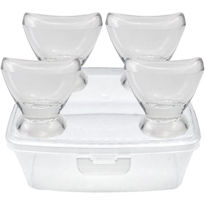 Boyizupha Transparent Glass Eye Wash Cup front view of four glass cups