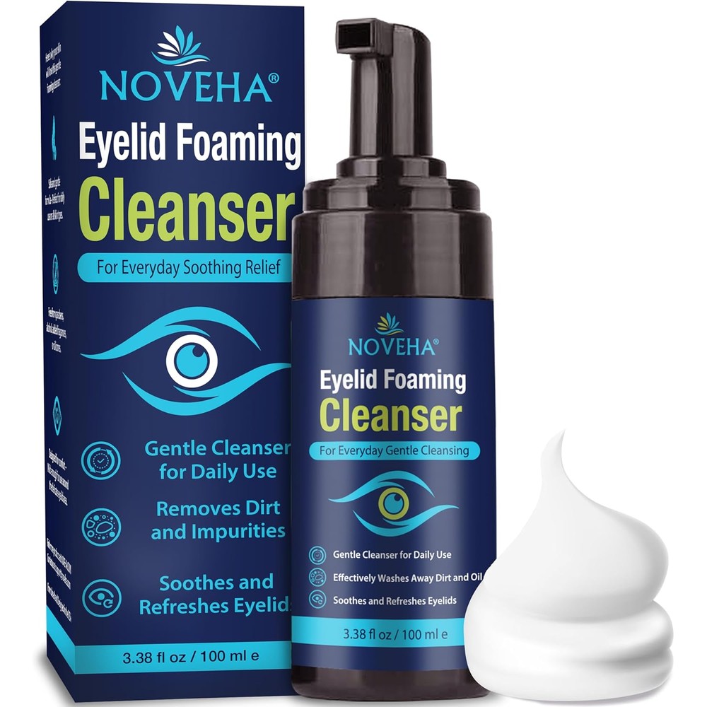 NOVEHA Eyelid Foaming Cleanser front view for daily eye hygiene