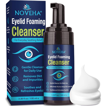 NOVEHA Eyelid Foaming Cleanser front view for daily eye hygiene