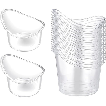 Hexinging 20 Piece Eye Wash Cup front view of clear plastic kit