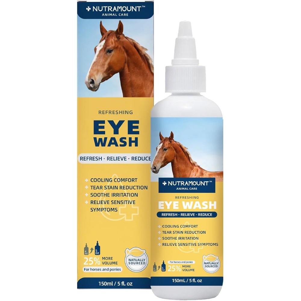 Nutramount Horse Eye Wash 150ml bottle front view for equine ocular health