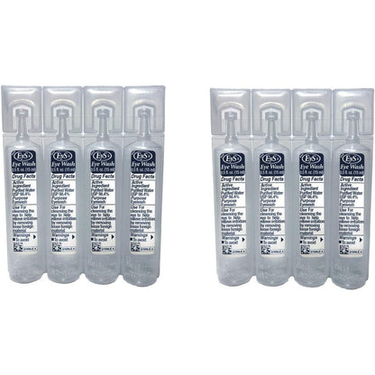 Eyes-Plus EyS Single-Use Eye Wash 8 pack front view sterile solution