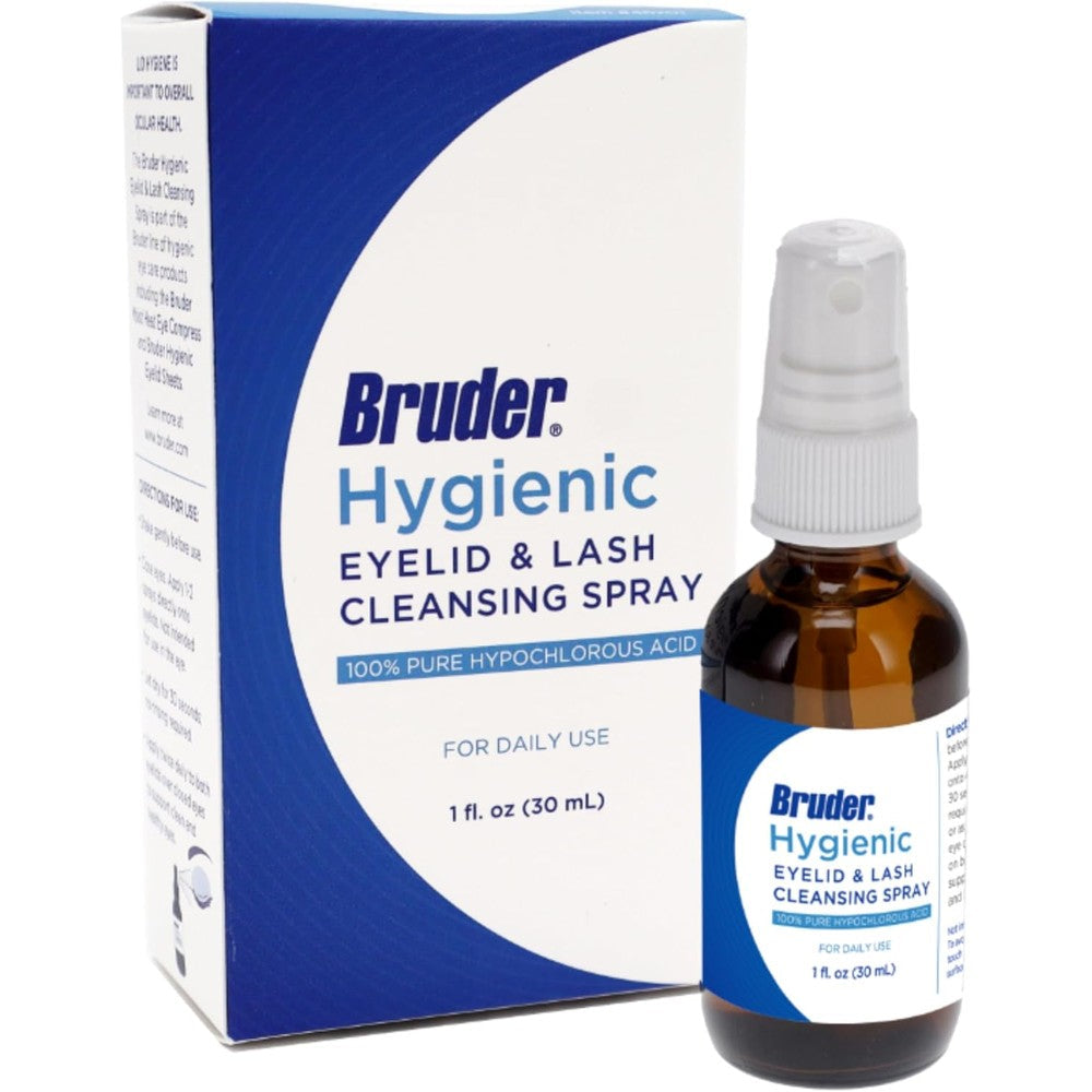 Bruder Hygienic Eyelid Solution Spray front view 30ml bottle for eye hygiene.