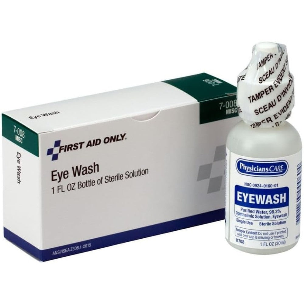 Pac-Kit PhysiciansCare 1 Ounce Eye Wash Bottle front view sterile first aid supply