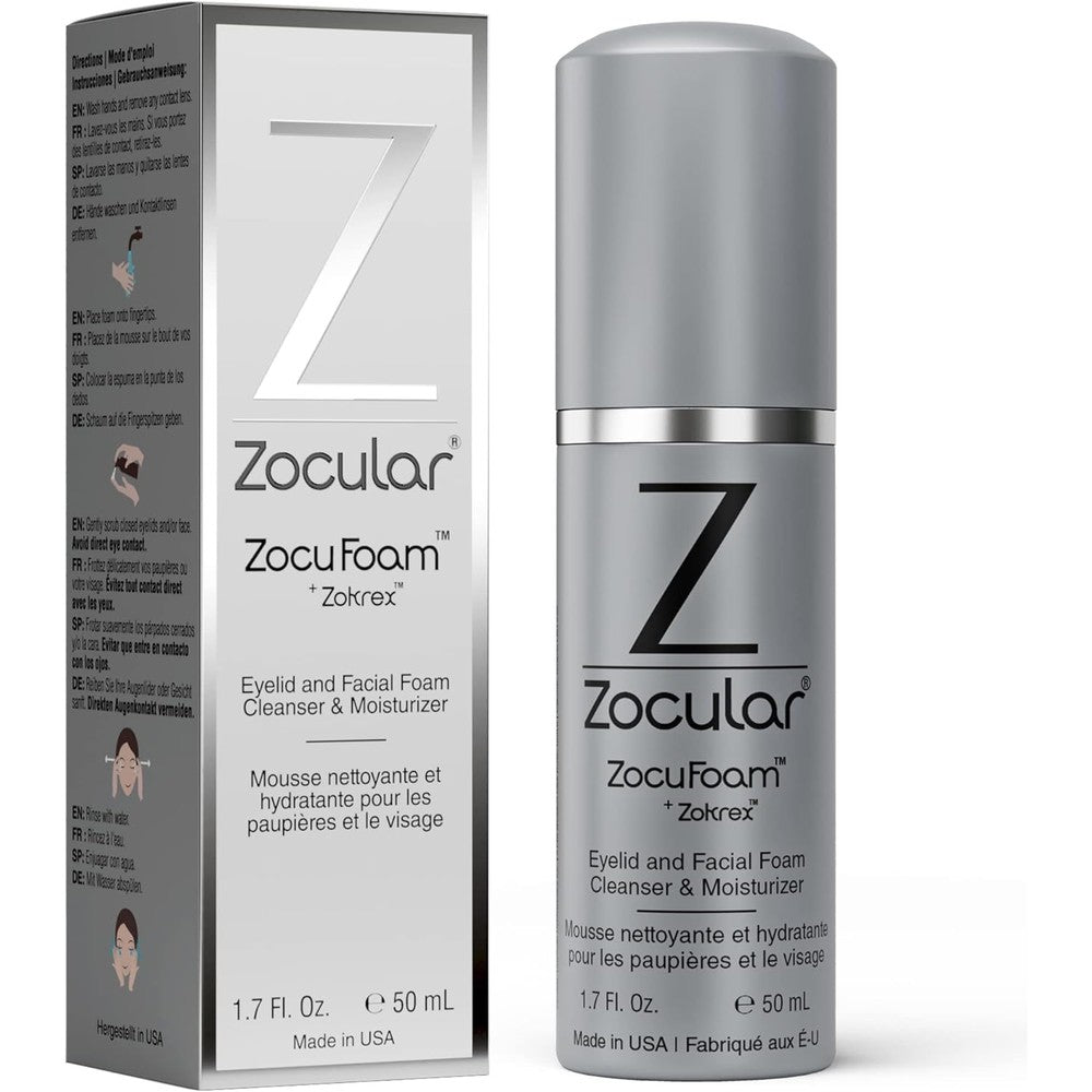 Zocular ZocuFoam Foaming Eyelid Cleanser front view for dry eye relief