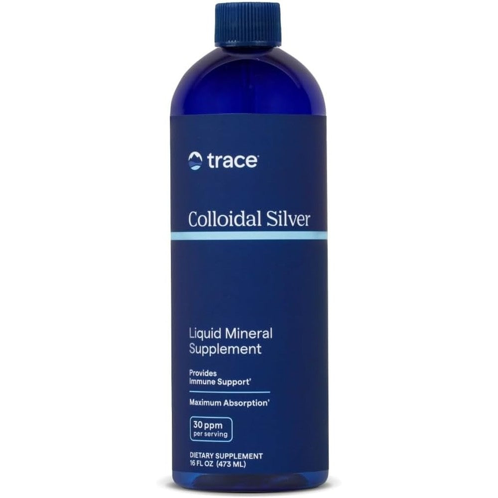 Trace Minerals Colloidal Silver immune support liquid supplement bottle front view
